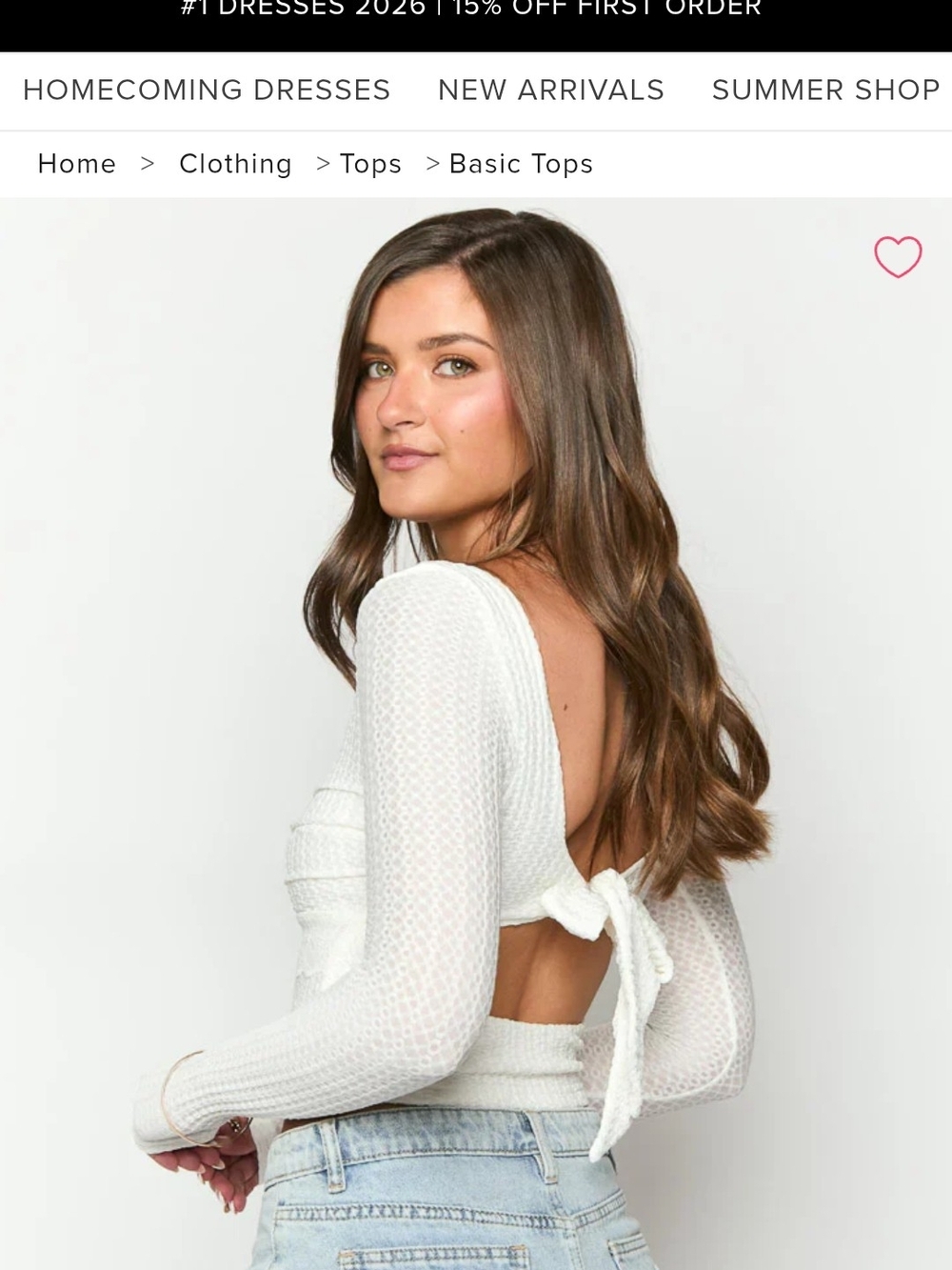 Beginning BOUTIQUE Women’s vida White Tie-Back Long Sleeve Knit Top NwT